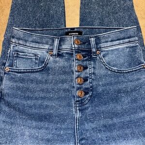 Express High Rise Button-Fly Blue Jeans 👖 2R